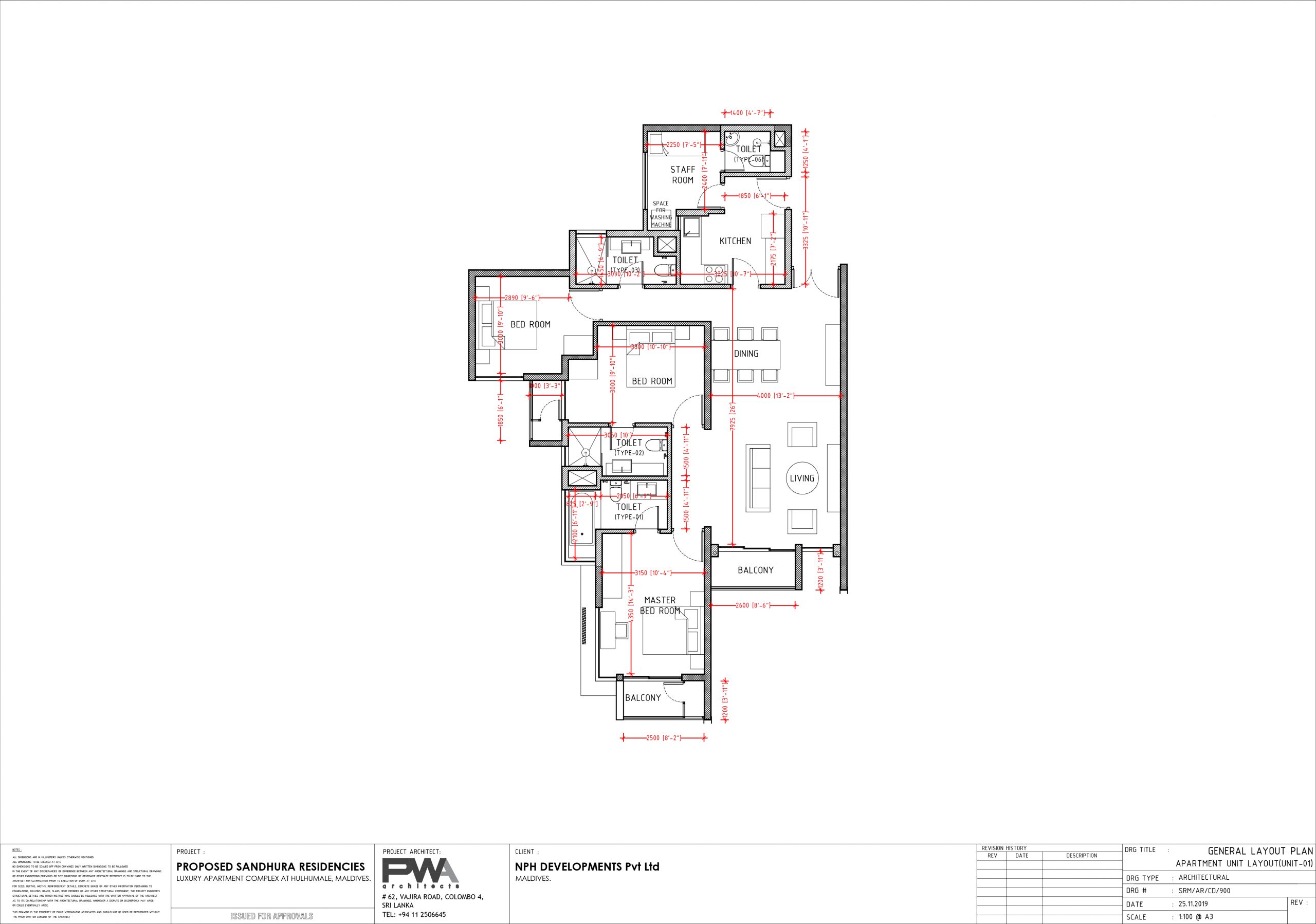 GENERAL LAYOUT PLAN APARTMENT UNIT LAYOUT(UNIT-01)