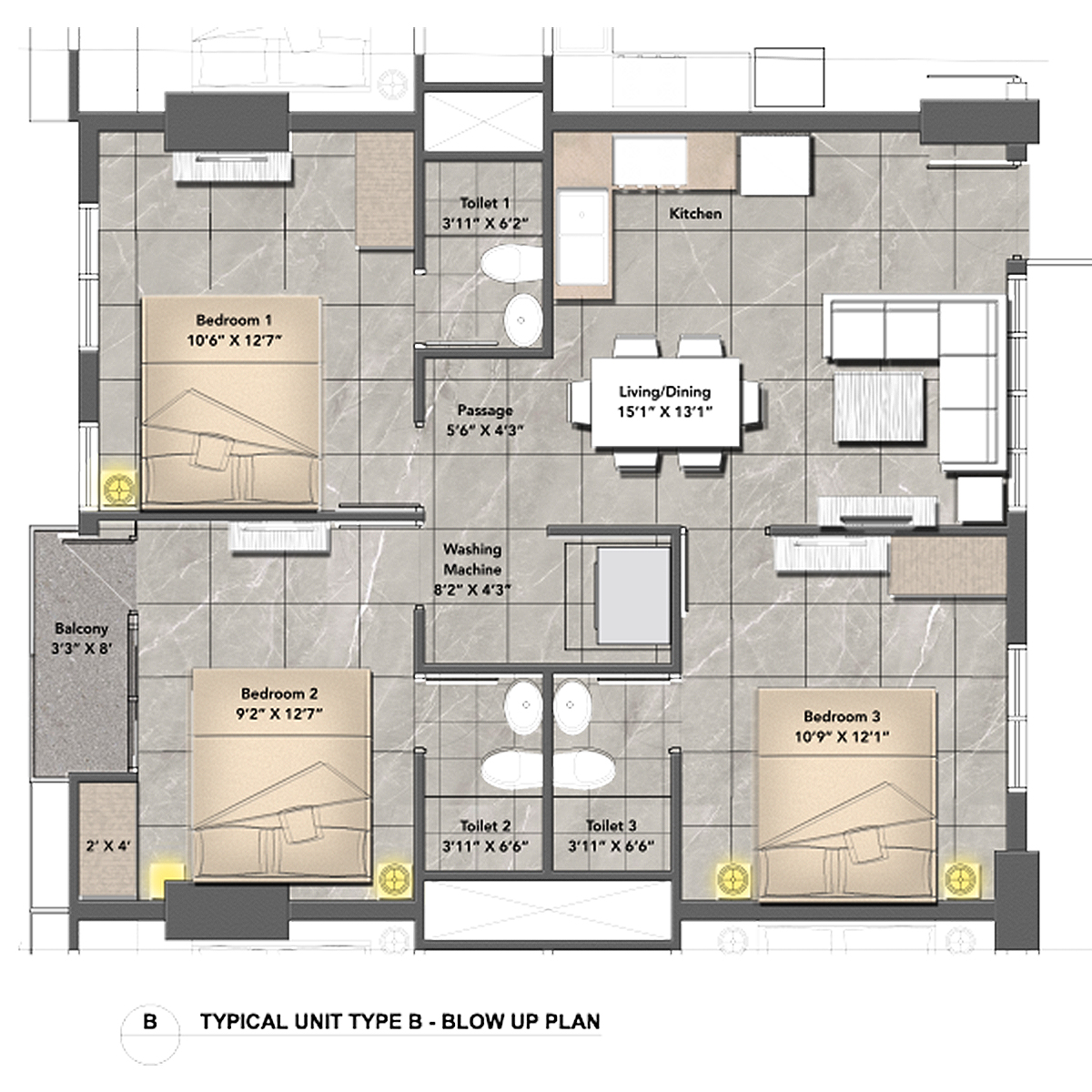 One Central Park Apartment Type (A)
